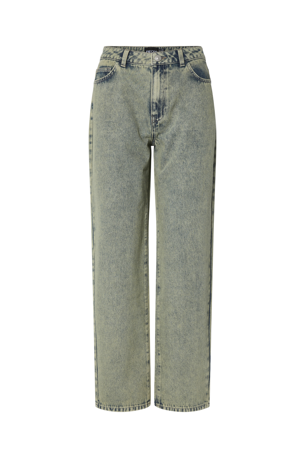 Pieces - Pcdria Straight Denim Pants - 4822815 Deep Lichen Green Washed