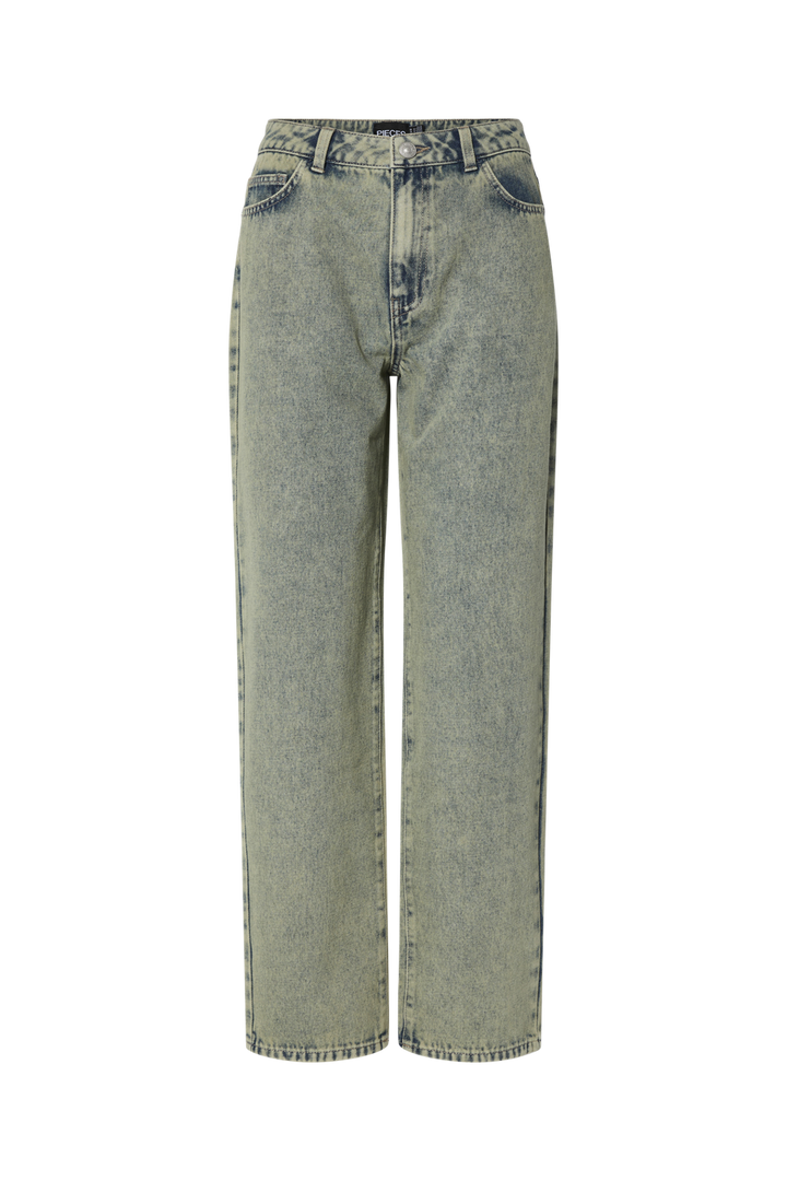 Pieces - Pcdria Straight Denim Pants - 4822815 Deep Lichen Green Washed