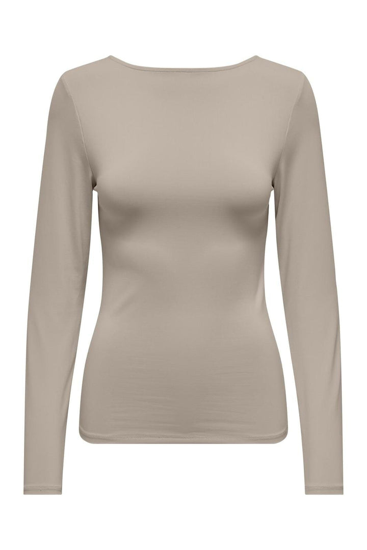 Only - Onlea L/S 2-Way Deep Neck Top - 4671636 Pure Cashmere