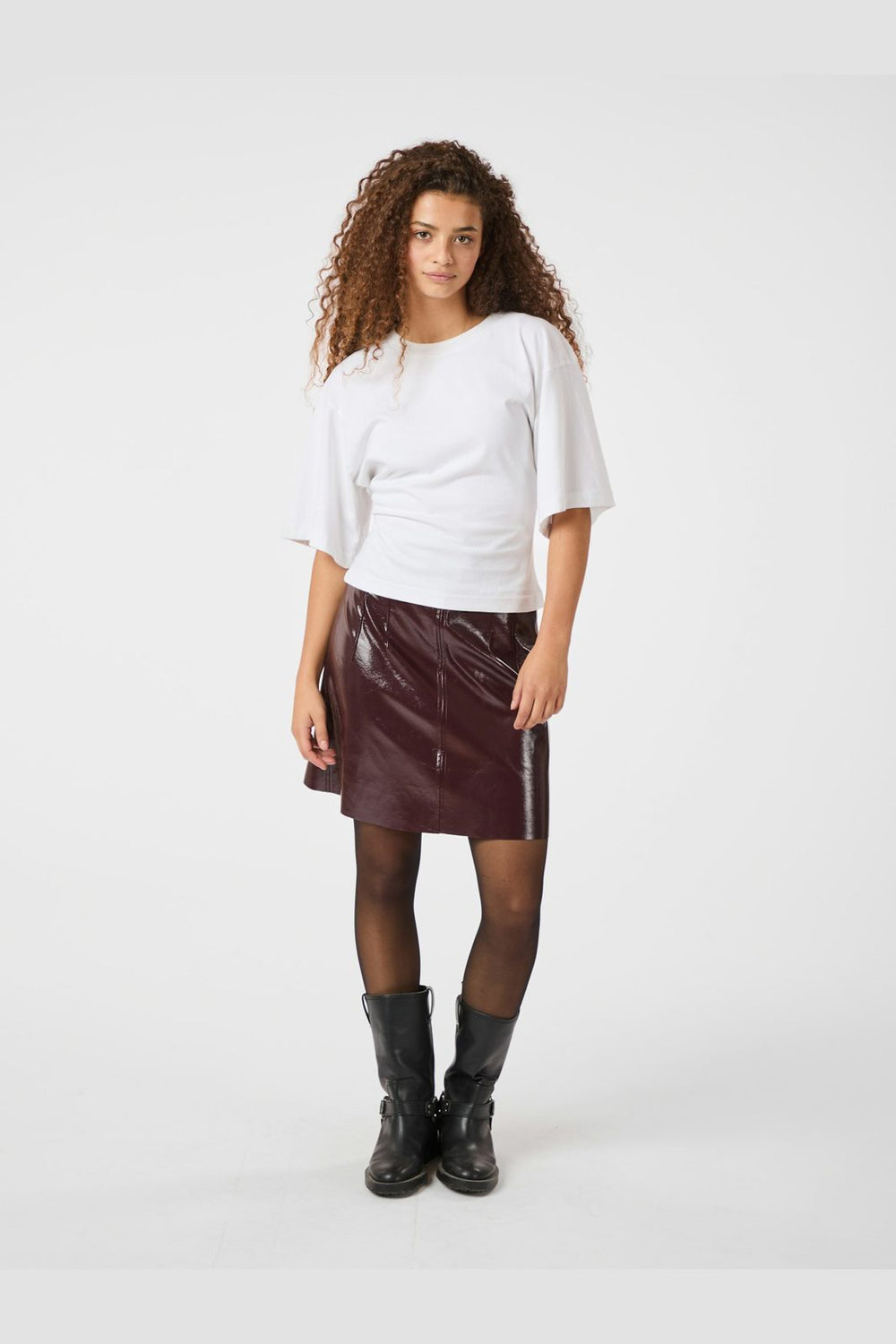 Neo Noir - Hemie Patent Skirt 164659 - 174 - Burgundy