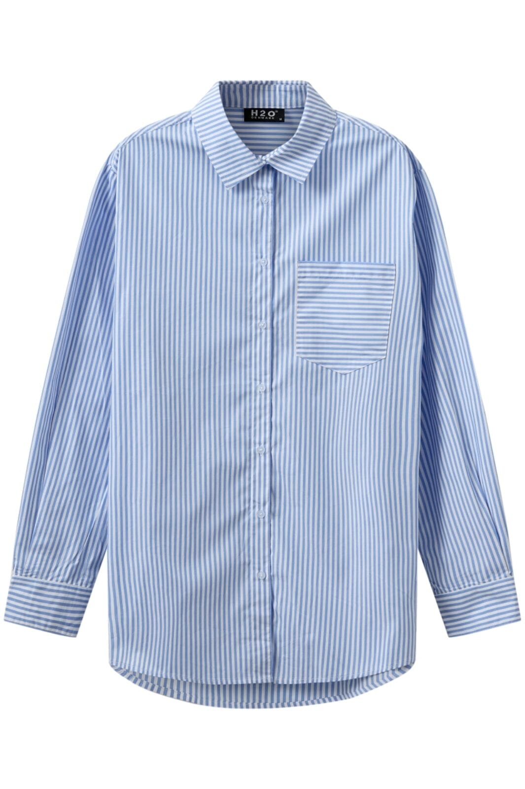 H2O - Rønne Essential Pajamas Shirt L/S 101018 - 7760 - Blue/White Stripe