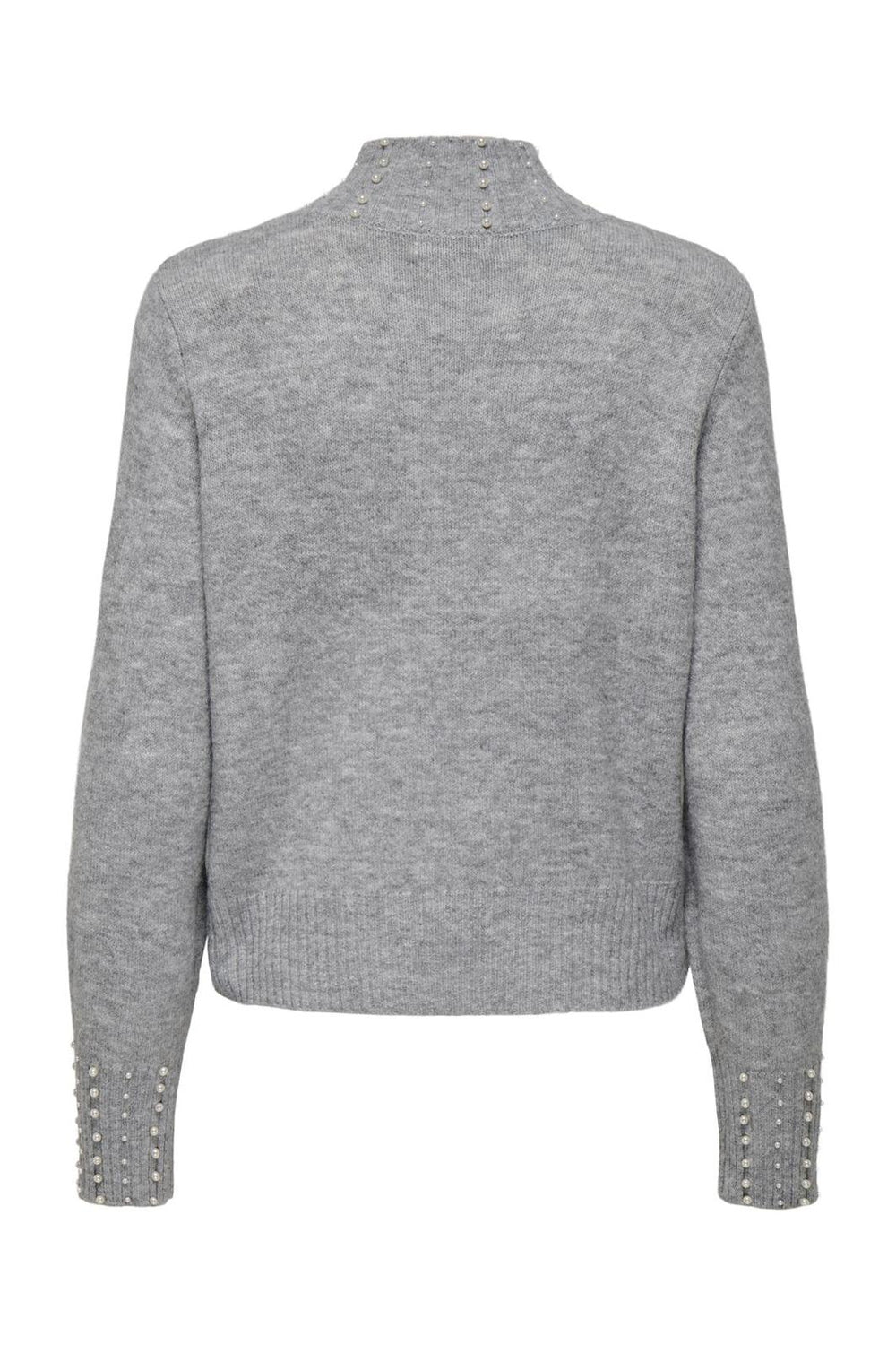 JDY - Jdyrue Life L/S Hn Pearl Pullover Knt - 4743413 Light Grey Melange