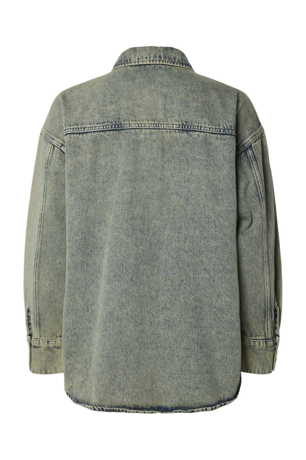 Pieces - Pcdria Ls Denim Shirt - 4822820 Deep Lichen Green Washed