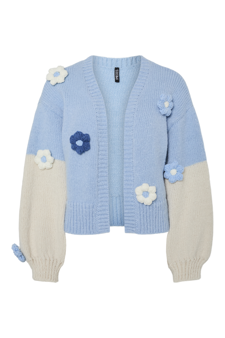 Pieces - Pcjenner Ls Knit Cardigan - 4823420 Airy Blue Multi