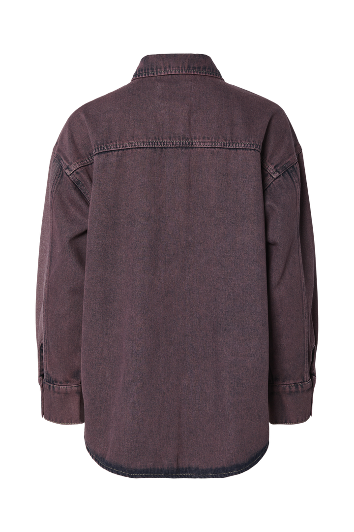 Pieces - Pcdria Ls Denim Shirt - 4822821 Tawny Port Washed