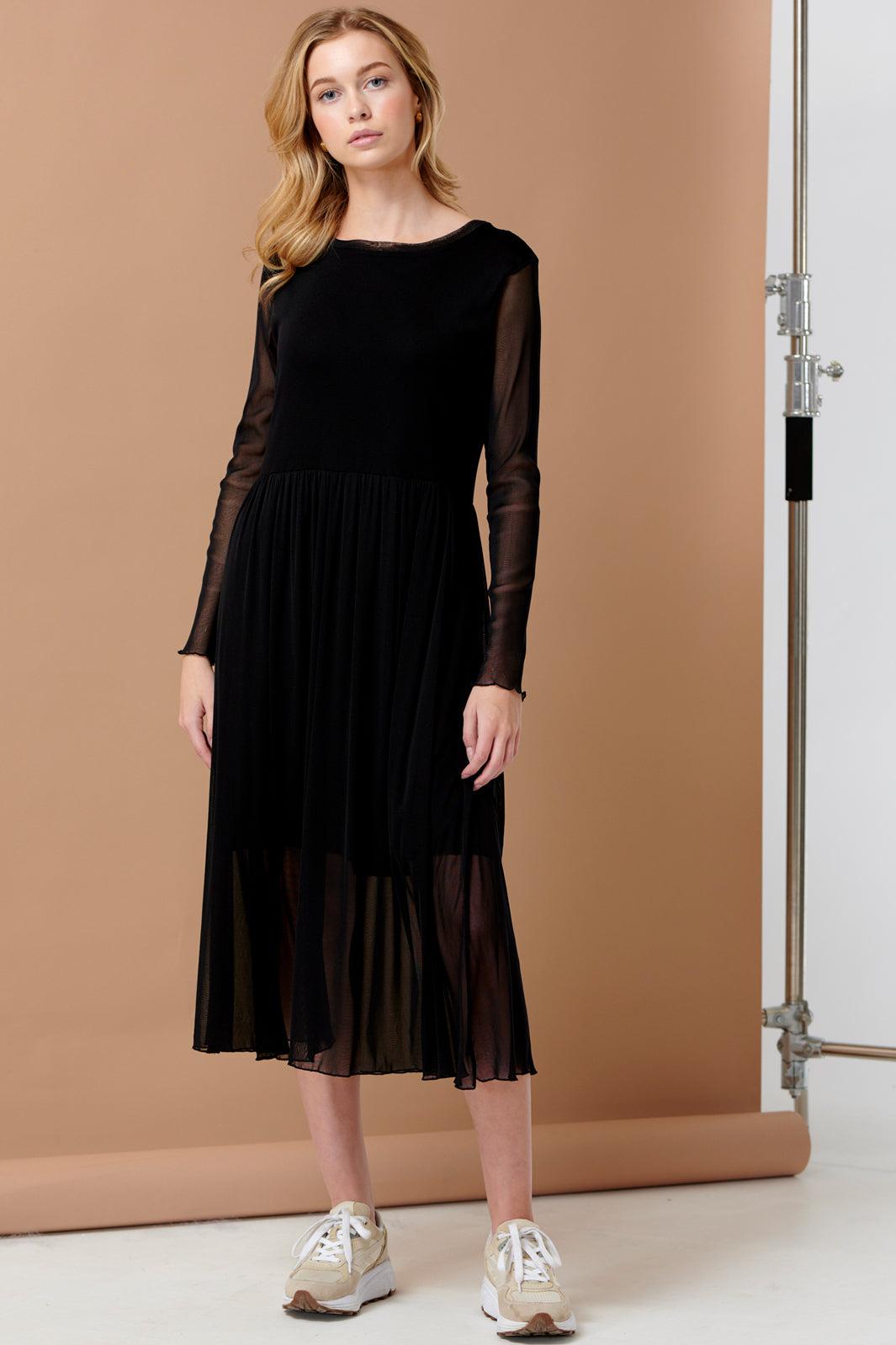 Noella - Sadie Mesh Dress - Black Kjoler 