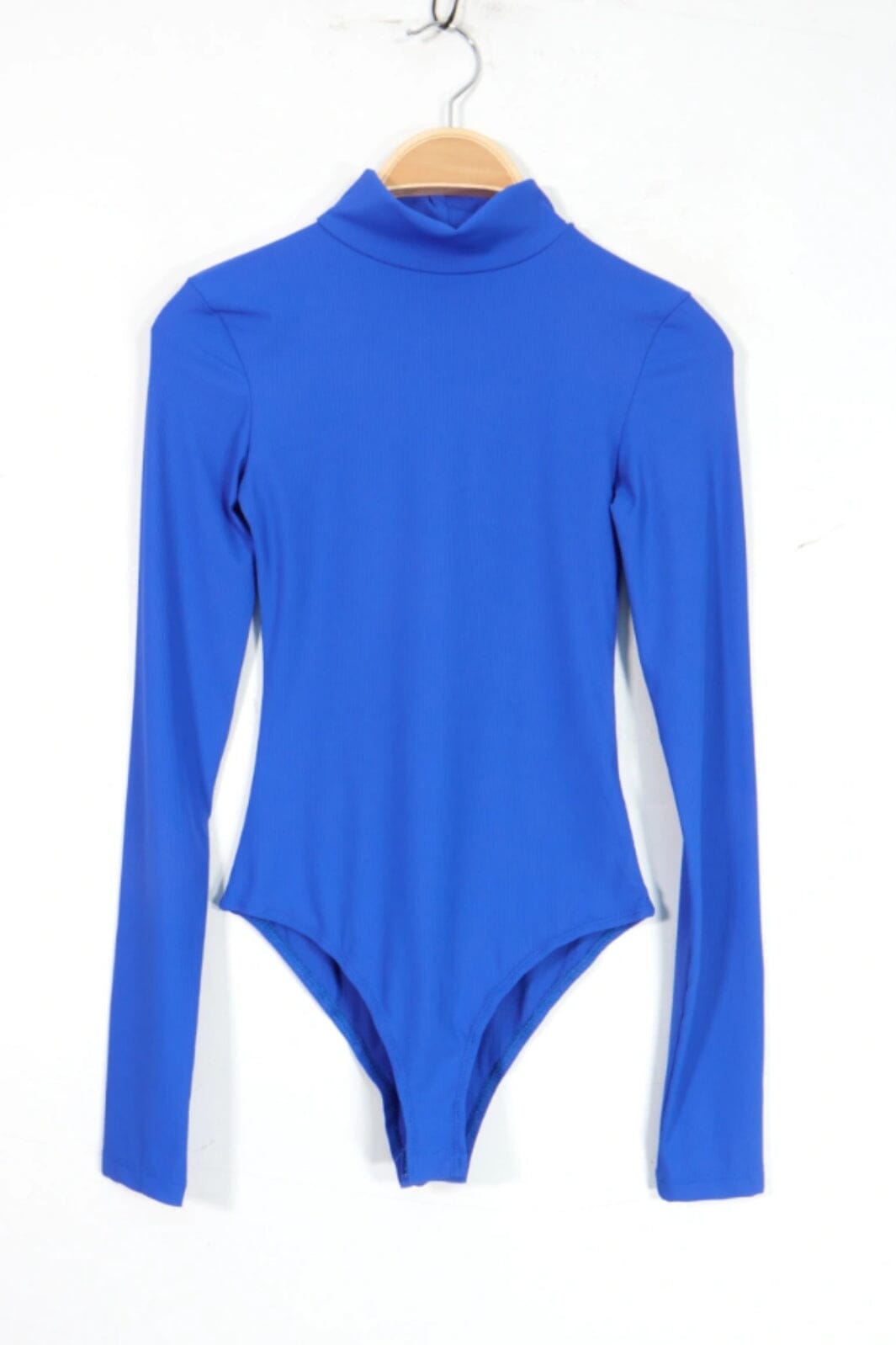 A-bee - Long Sleeve Mock Neck Bodysuit 1603 - Royal Blue Bodystockings 