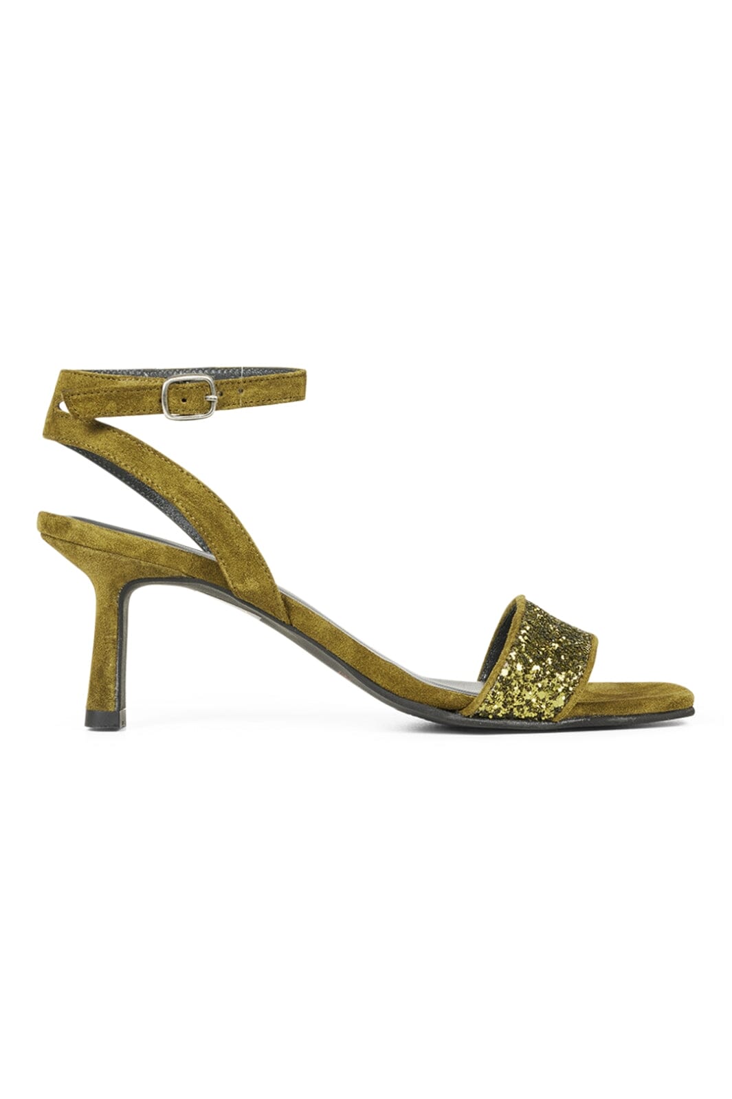 Angulus - Sandal with heel - 1709/1758 Olive Glitter/Olive Stiletter 