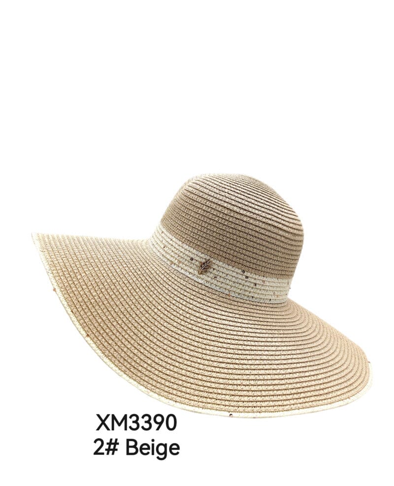 Anobel Copenhagen - Faux Straw Boater Hat With Bow Tie Xm3390 - Beige Hatte 