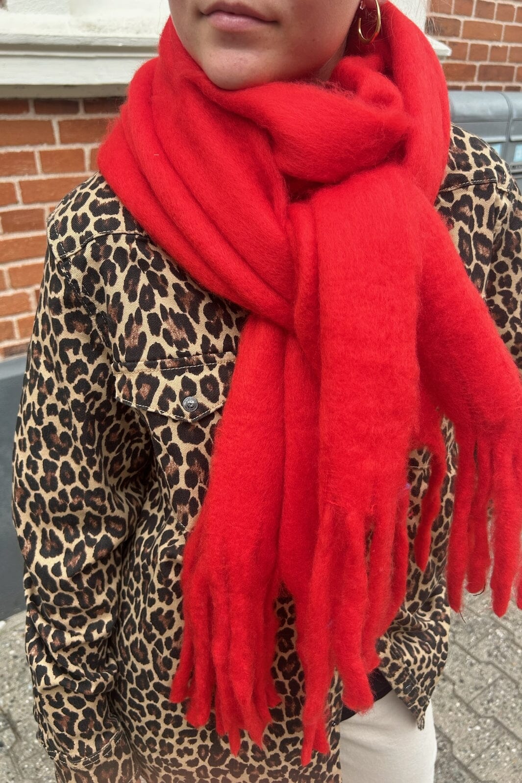 Anobel Copenhagen - Thick Plain Scarf E-71800 - Red Tørklæder 