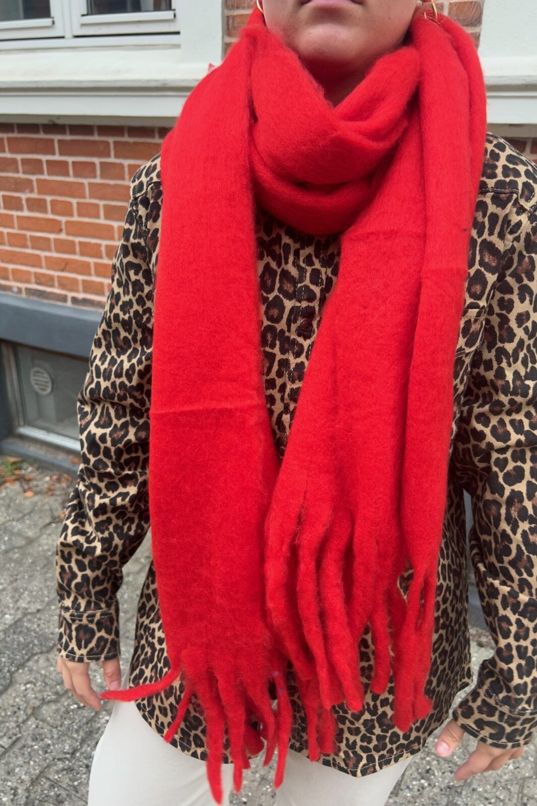 Anobel Copenhagen - Thick Plain Scarf E-71800 - Red Tørklæder 