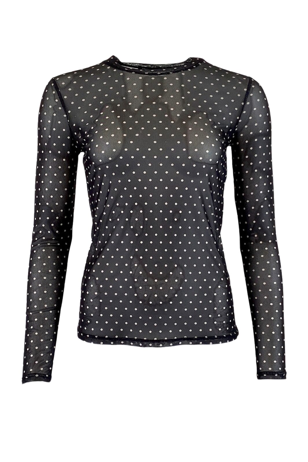 Black Colour - Bcannie Mesh Blouse - Black Dot Bluser 