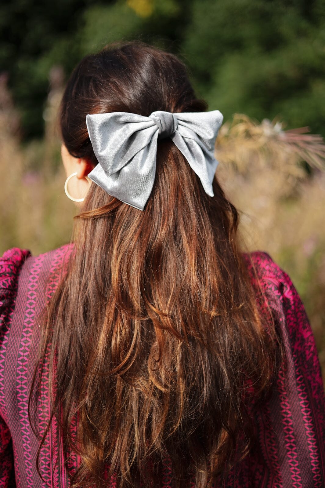 Black Colour - Bccorinne Big Bow Barette Hair Clip - Grey Accessories 