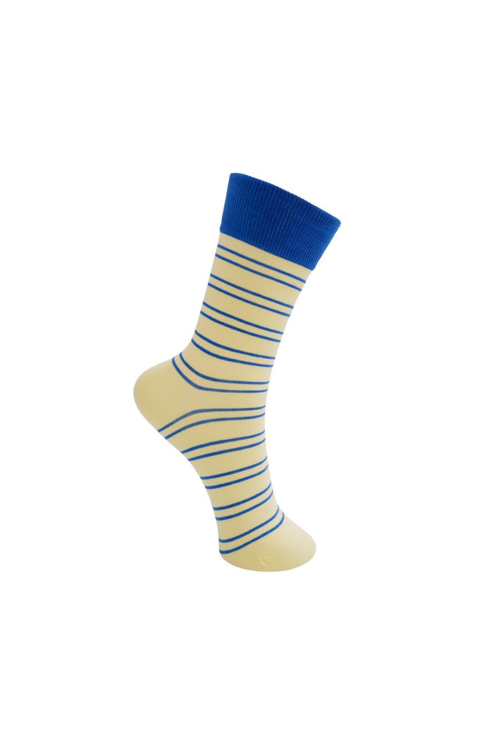 Black Colour - Bcenya Sock - Yellow Stripe