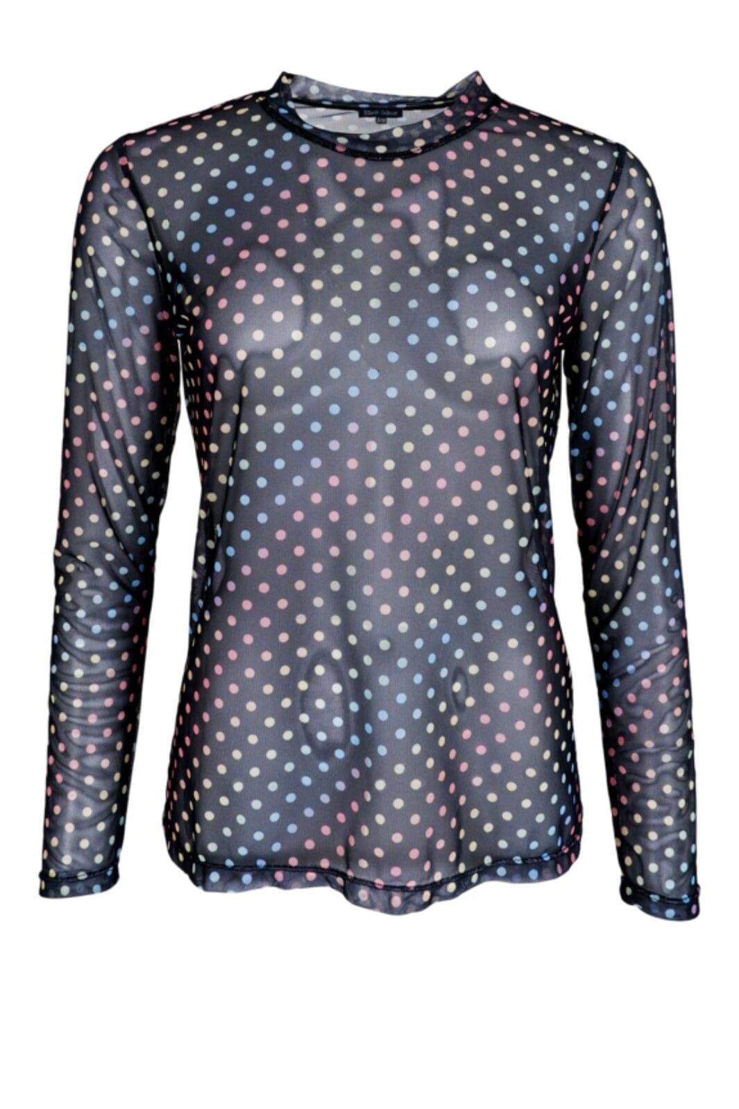 Forudbestilling - Black Colour - Bcflorence Mesh Blouse - MD Multi Dot Bluser 