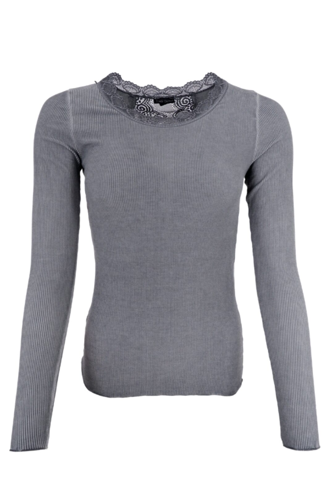 Black Colour - Bcivy Rib L/S Blouse - Grey Bluser 