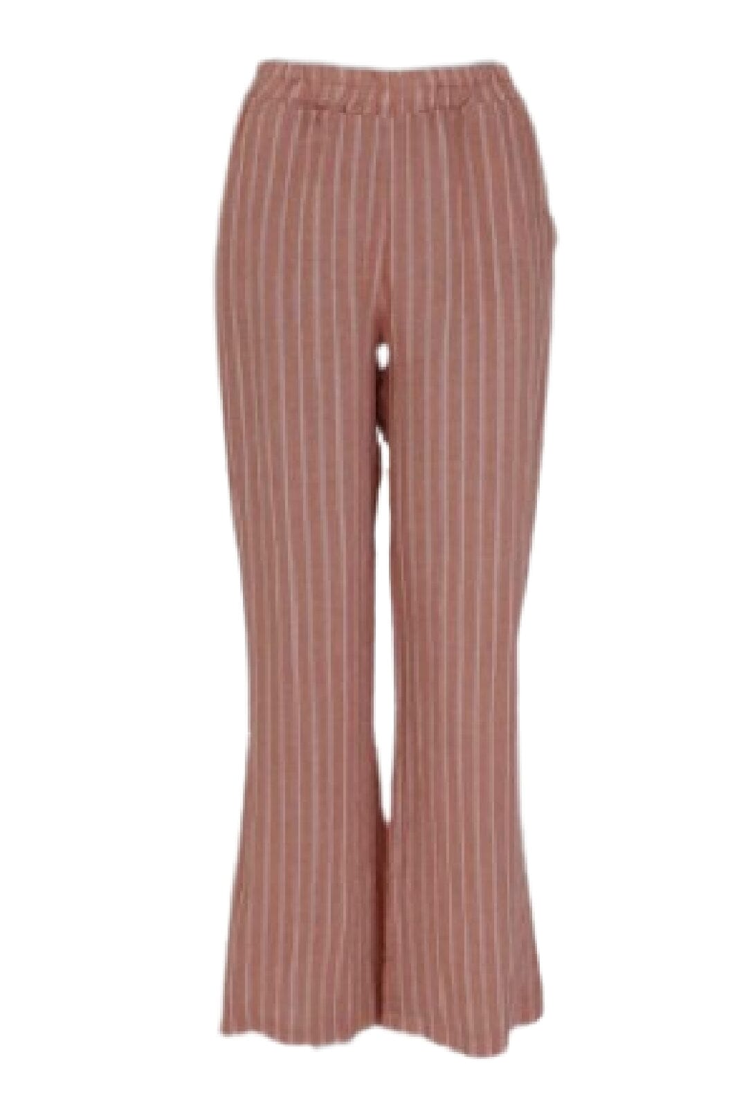 Black Colour - Bcmelina Wide Linen Pant - Rose Stripe Bukser 