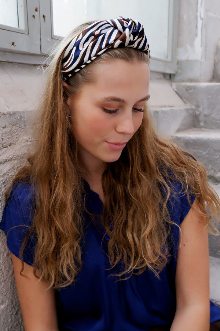 Black Colour - Bcnessa Striped Headband - Navy/Black Pandebånd 