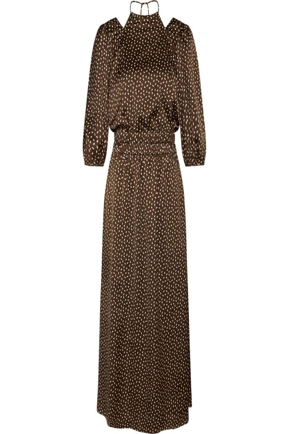 Bruuns Bazaar - AcaciaBBAdria dress - Brown/cream dot print Kjoler 