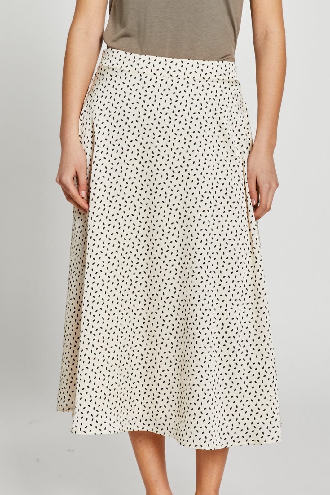 Bruuns Bazaar - AcaciaBBAmattas skirt - Cream/black dot print Nederdele 