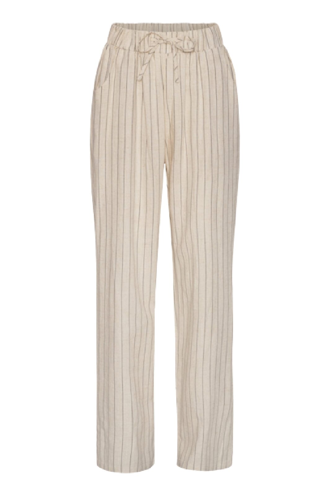 BYIC - Hannah Pants Linen Pinstripe - Beige 