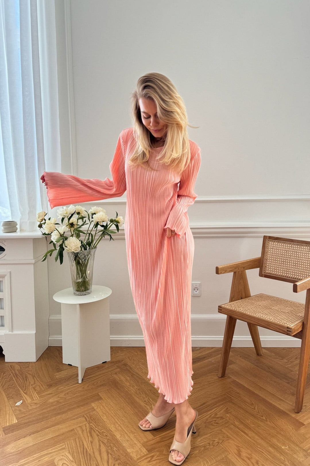 BYIC - Kellyic Long Plissé Dress - lp Light Pink Kjoler 