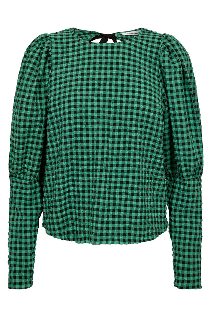 Co´couture - Calebcc Check Bow Blouse 35627 - 34 Green Skjorter 