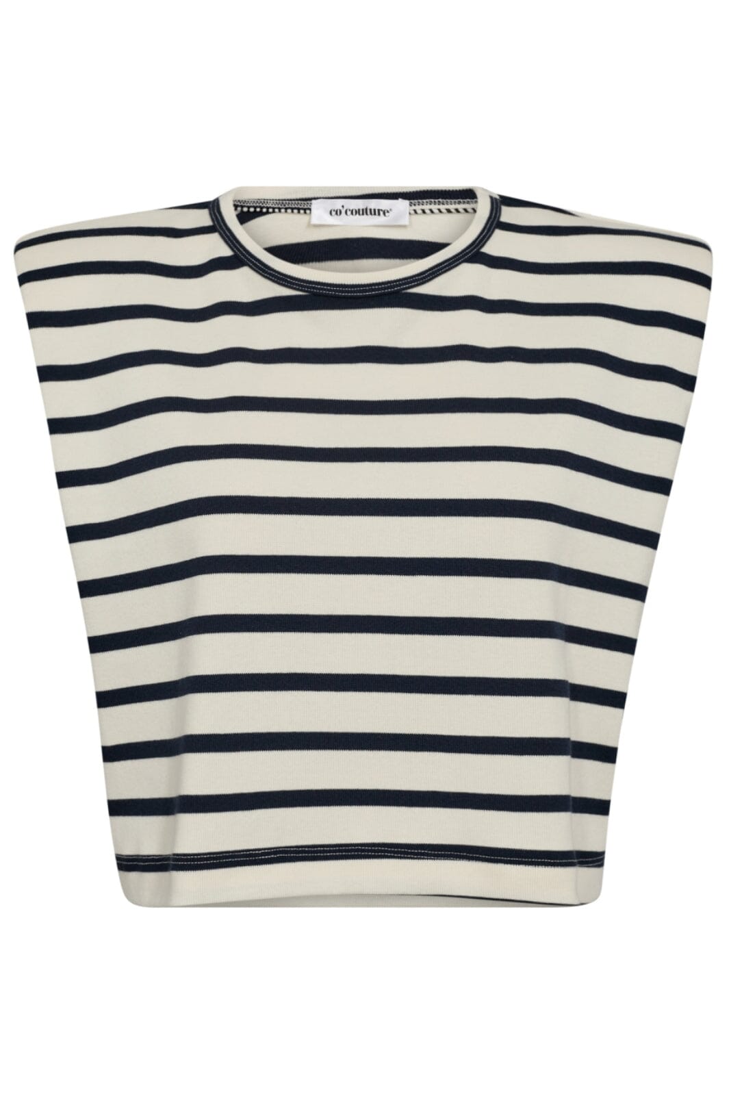 Co´couture - Classiccc Stripe Ed Crop Tee 33076 - 11 Off White T-shirts 