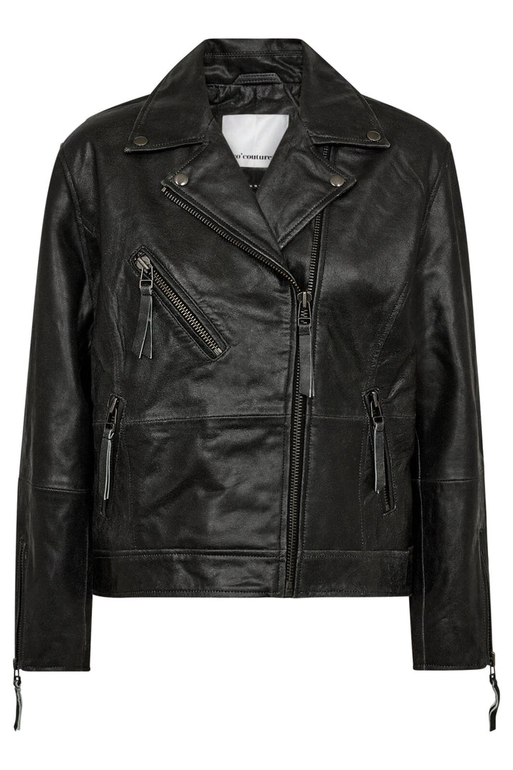 Co´Couture - Floydcc Crop Leather Jacket 30299 - 96 - Black