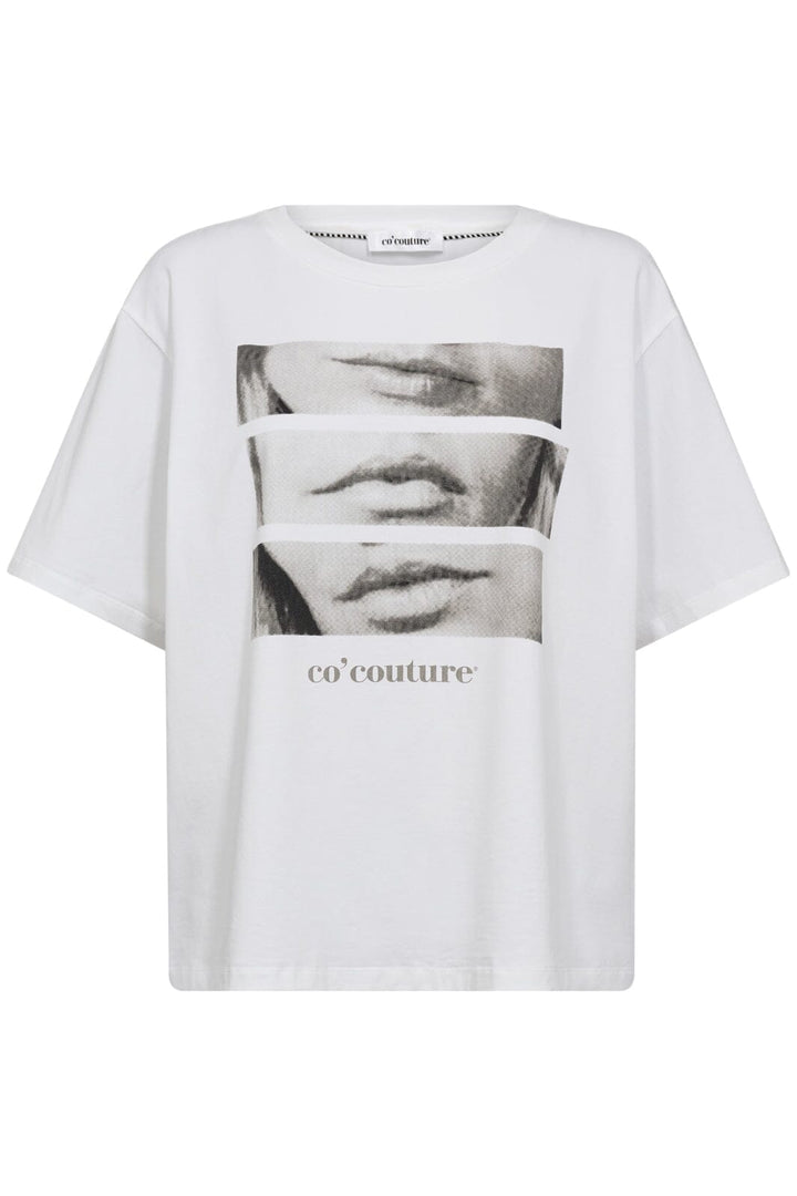 Co´Couture - Multicc Lips Oversize Tee 33154 - 4000 - White