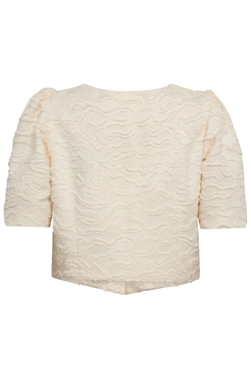 Co´Couture - Rachelcc Crop Tie Ss Shirt 35801 - 199 - Bone