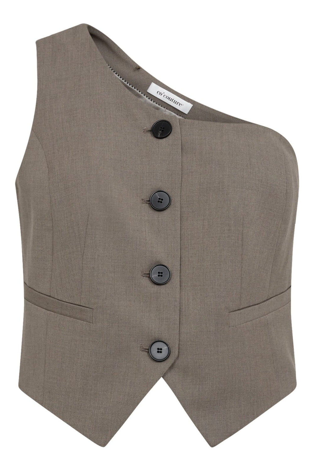 Co´couture - Vidacc Asym Tailor Vest - 154 Walnut Veste 