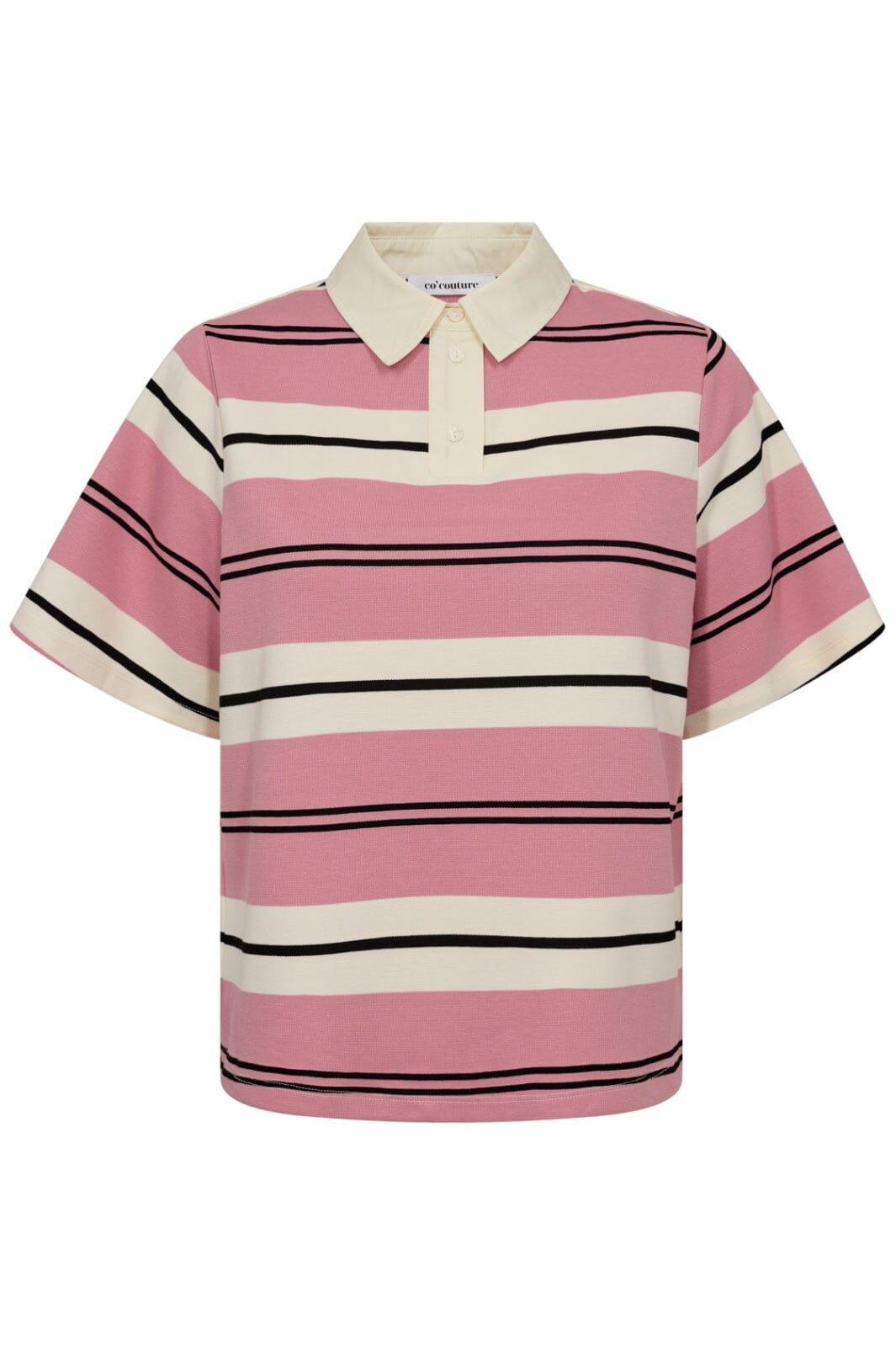 Co´Couture - Whitneycc Stripe Polo Tee 33136 - 43 - Candyfloss