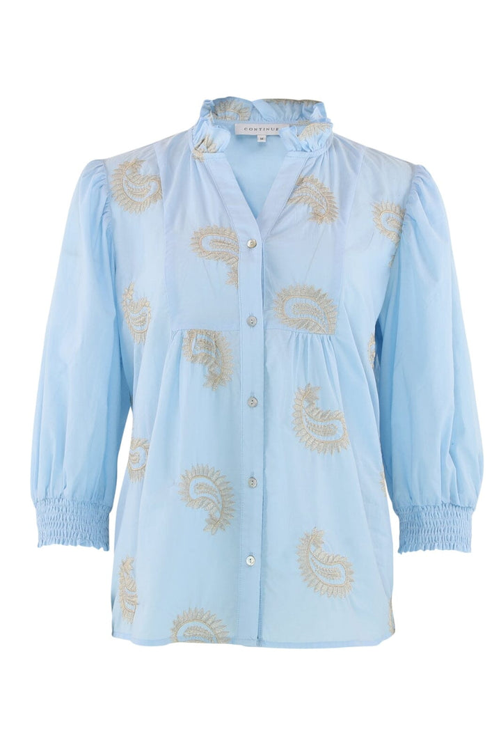 Continue - Chania Gold - Light Blue Bluser 