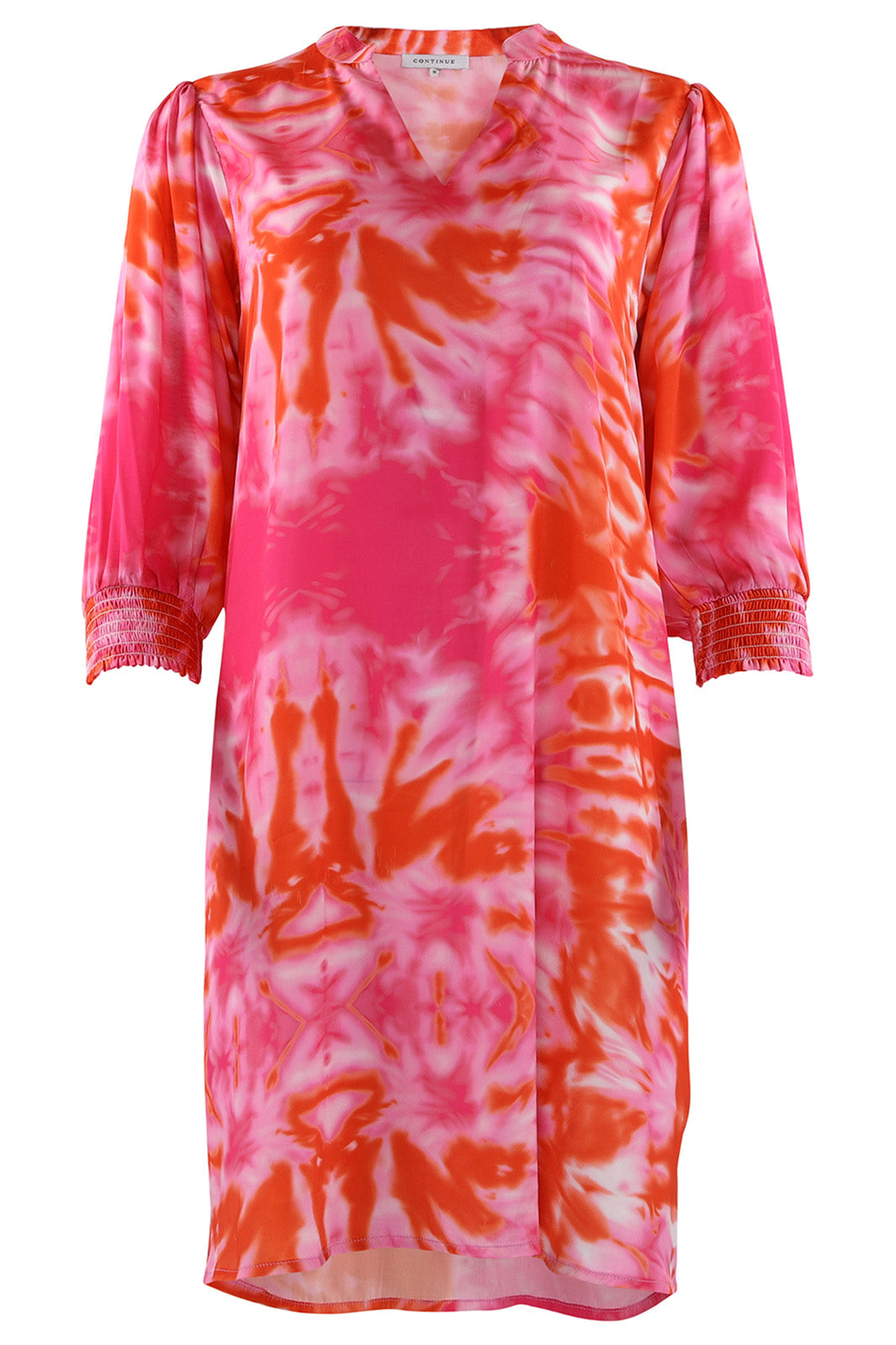 Continue - Viola Dress Orange Print - Orange Print 