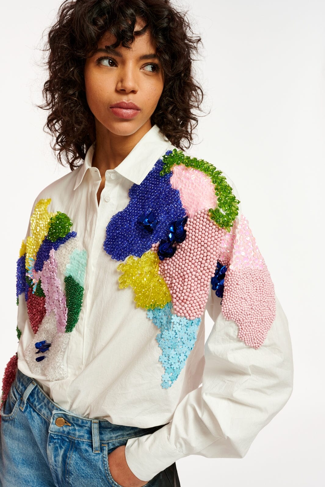 Essentiel Antwerp - Ebeads beaded Shirt - White Skjorter 