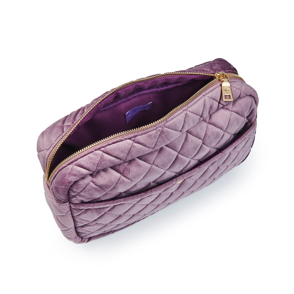 Fan Palm - Beauty Bag Velvet - Dusty Purple Toilettasker 