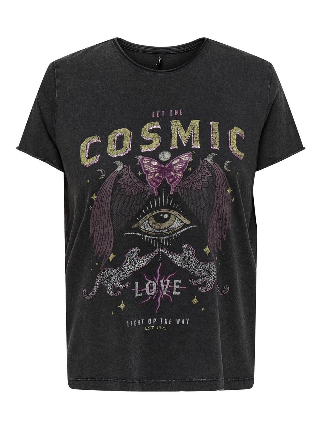 Only - Onllucy Life S/S Eye Top Box - 4634903 Black Cosmic Bohemian