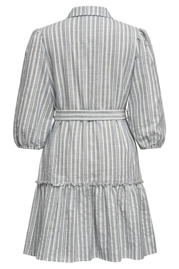 Forudbestilling - A-VIEW - Linen Stripe Dress - 091 Blue/White (Maj) Kjoler 