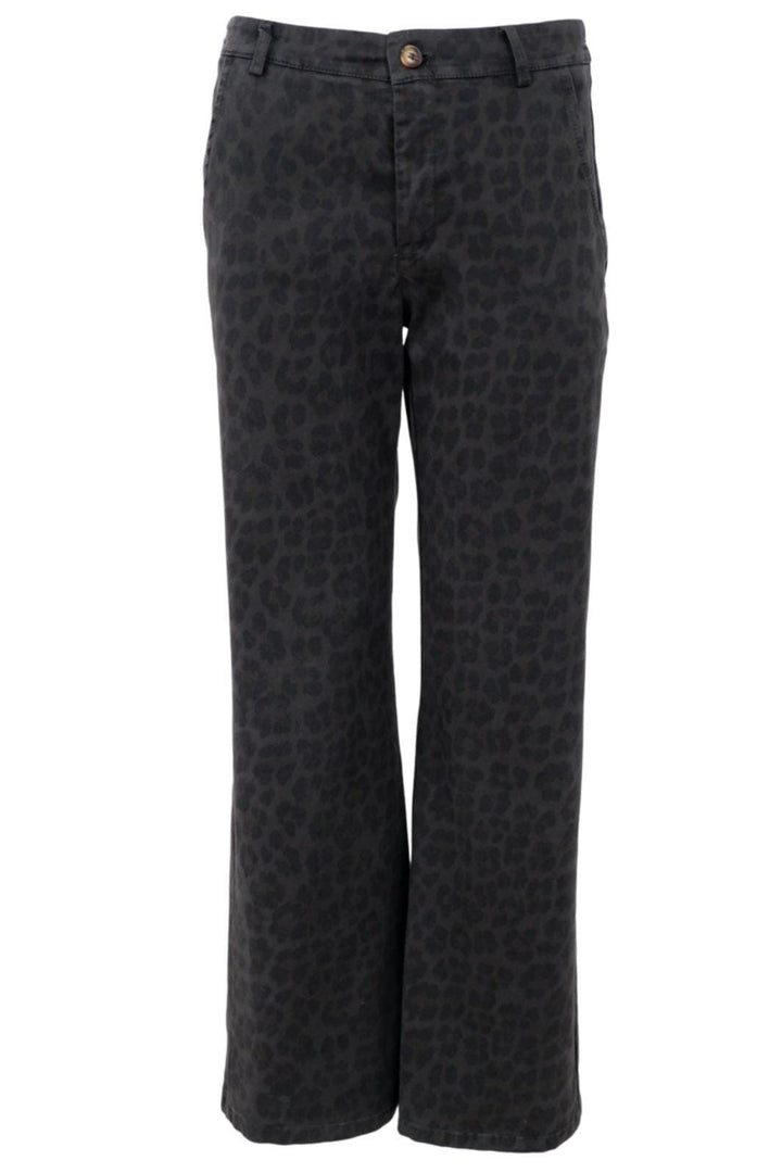 Forudbestilling - Black Colour - Bcabbie Box Stretch Pant - Grey Leopard Bukser 