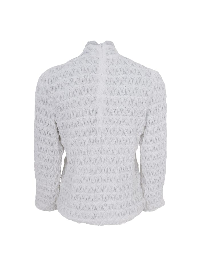 Forudbestilling - Black Colour - Bceleonora Lace Blouse W. Turtleneck - White Bluser 