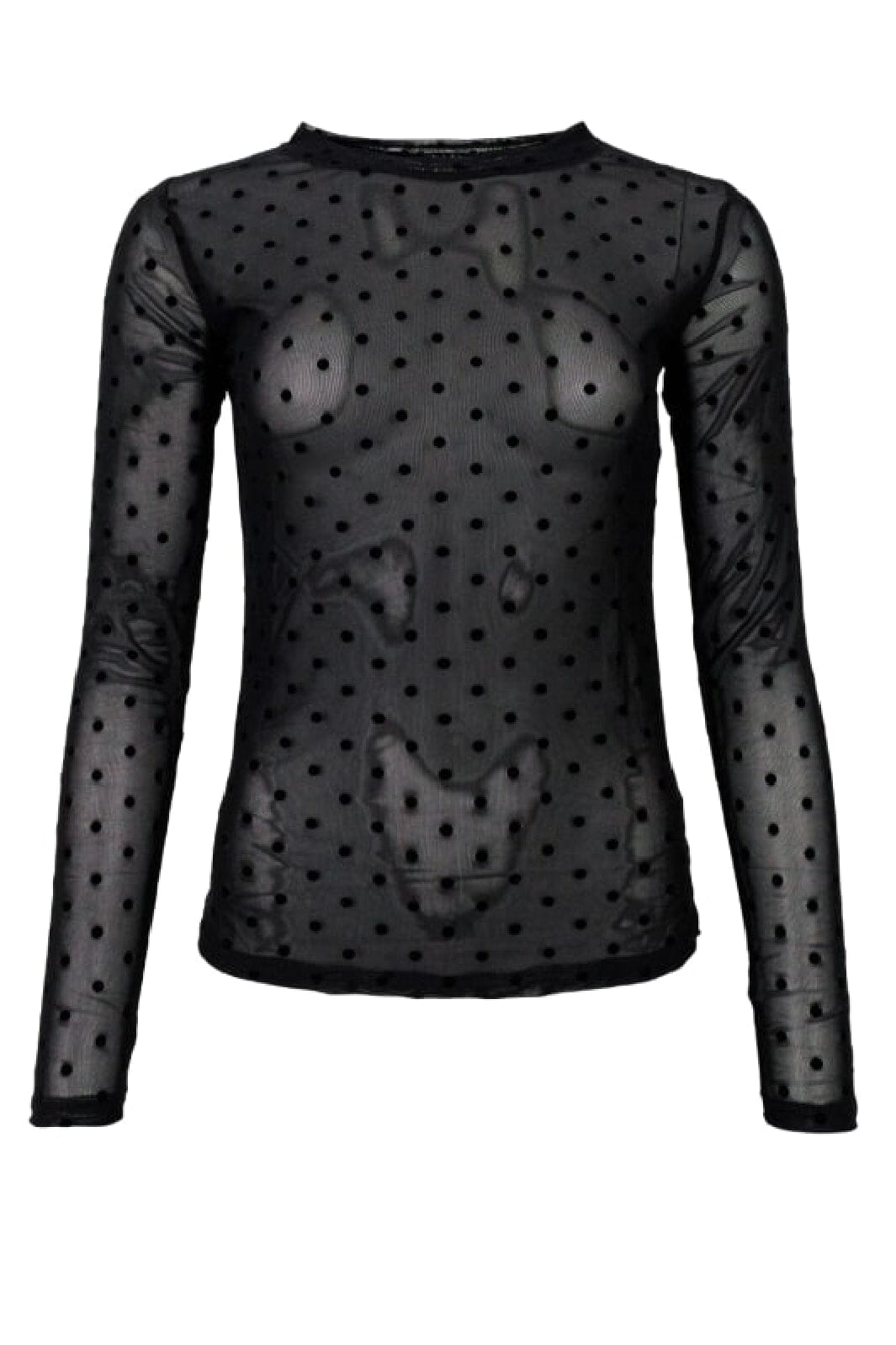 Forudbestilling - Black Colour - Bcjennie Dotted Mesh Blouse - SHIRTS,MUSTHAVES Black Bluser 