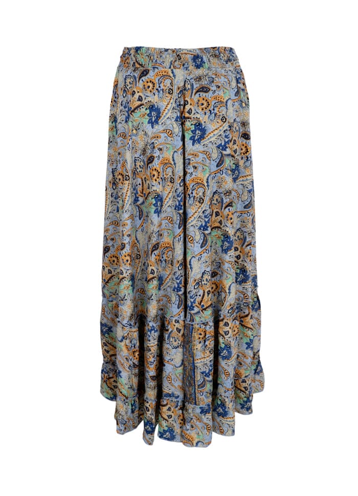 Forudbestilling - Black Colour - Bcluna Maxi Frill Skirt - Botanical Blue Nederdele 