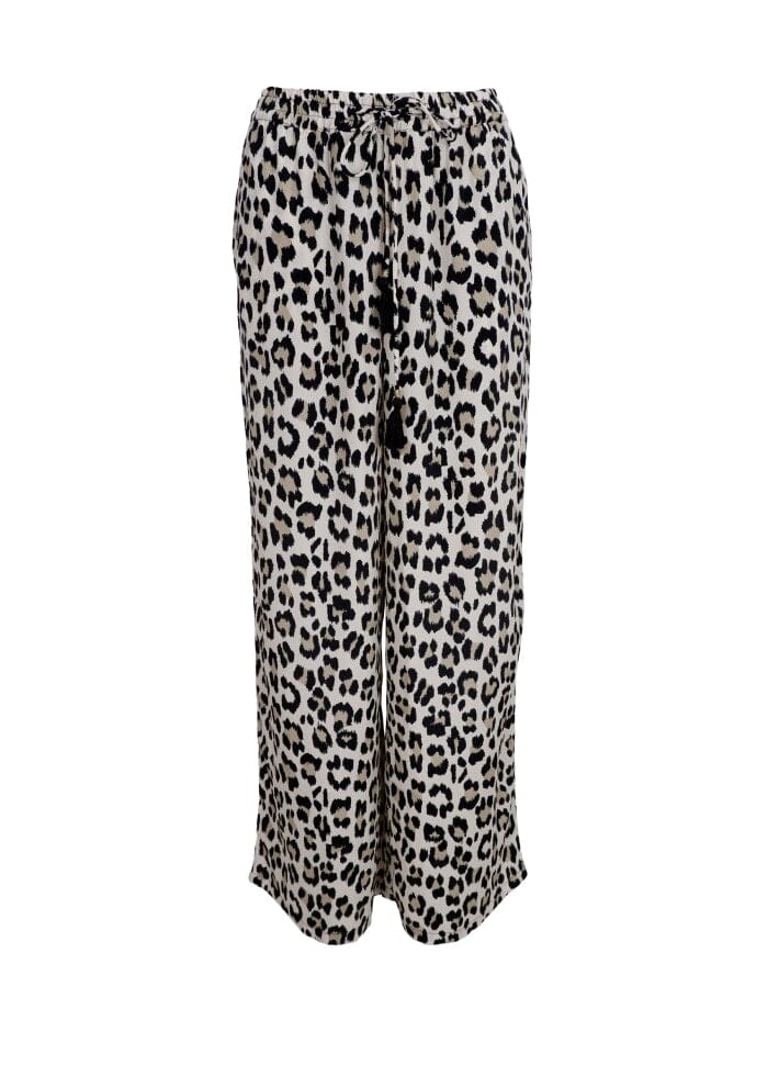 Forudbestilling - Black Colour - Bcluna Straight Pant - Lt. Leopard Bukser 