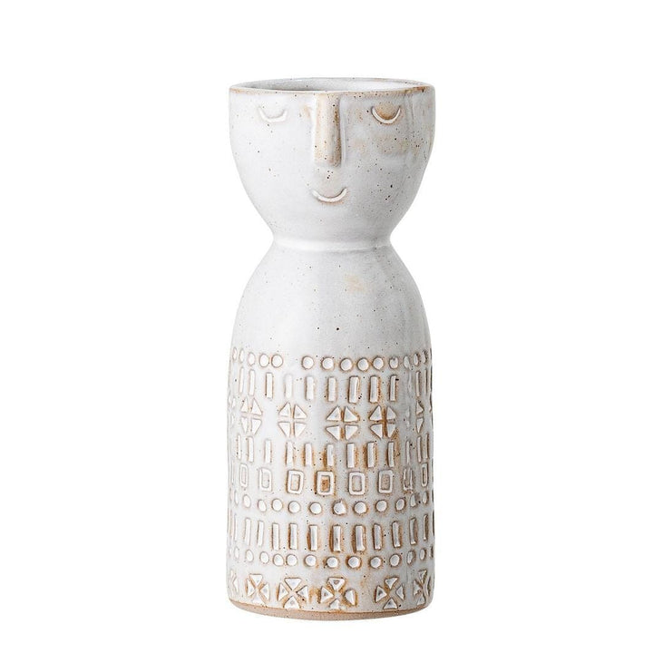 Bloomingville - Embla Vase, Hvid, Stentøj 