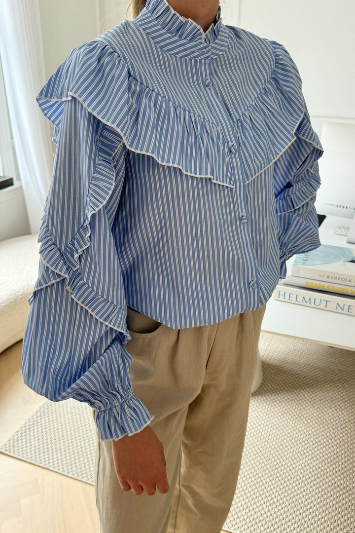 Forudbestilling - BYIC - Isaic Shirt - bws Blue White Stripe Skjorter 