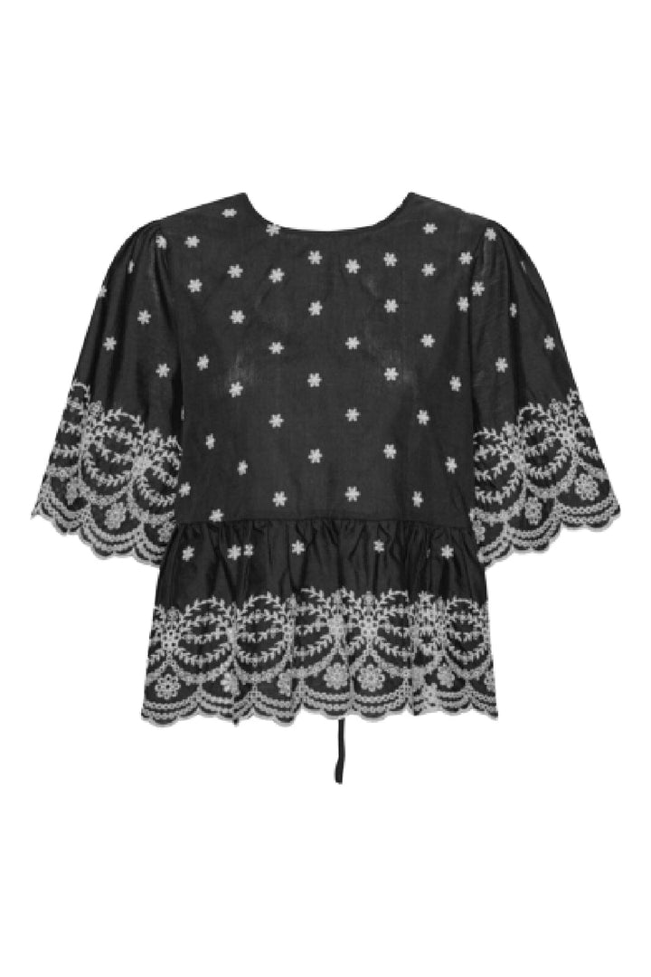 Forudbestilling - BYIC - Lula Top - bwe Black White Embroidery Toppe 