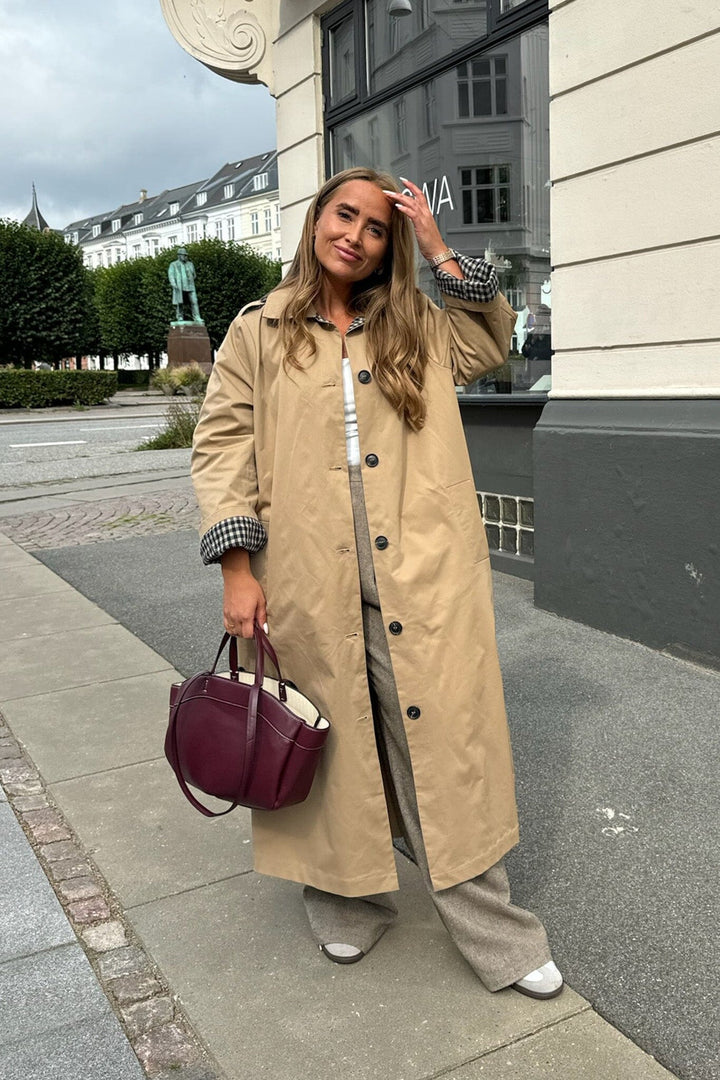 Forudbestilling - BYIC - Violaic Trenchcoat - bwc Beige W. Checks Frakker 