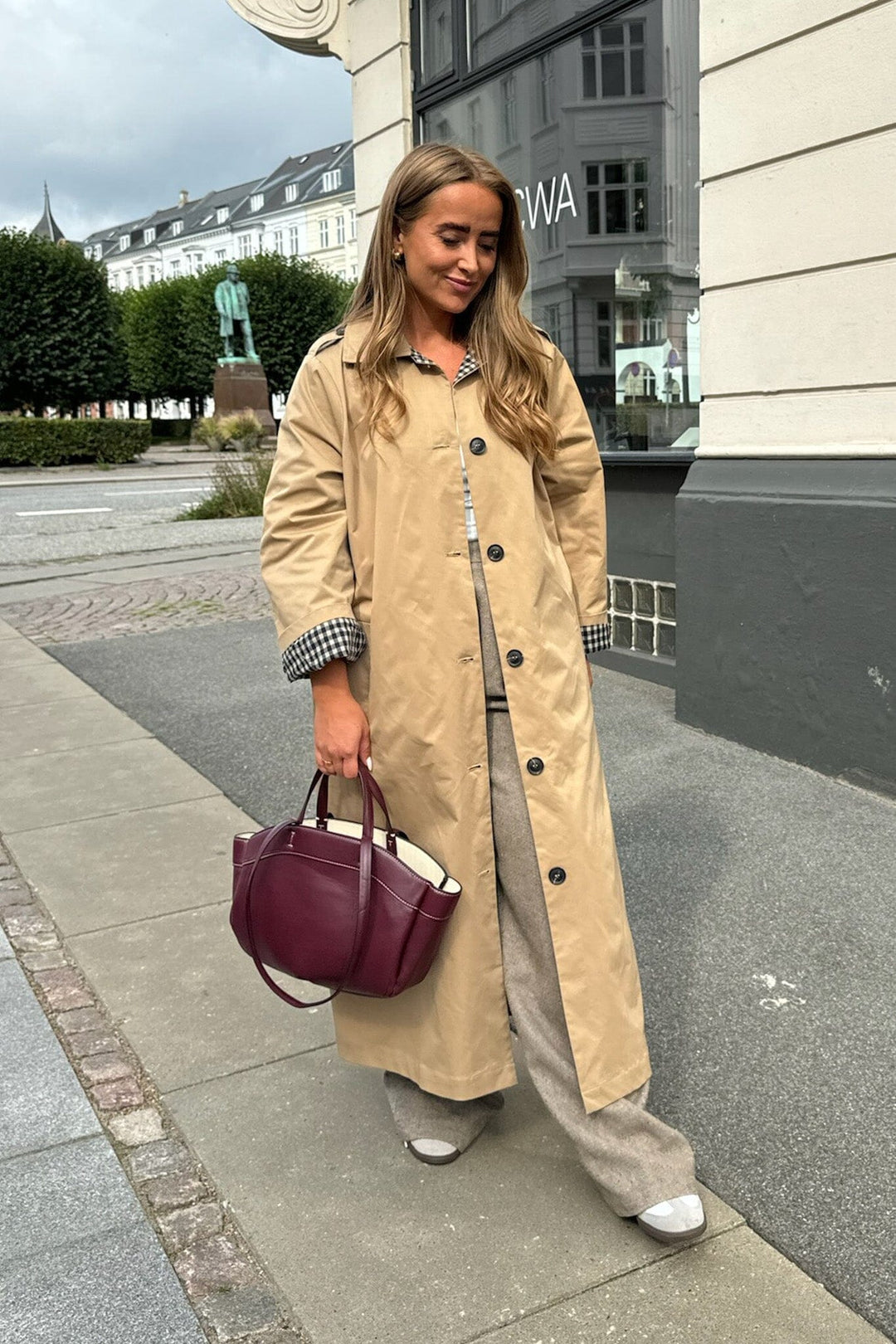 Forudbestilling - BYIC - Violaic Trenchcoat - bwc Beige W. Checks Frakker 