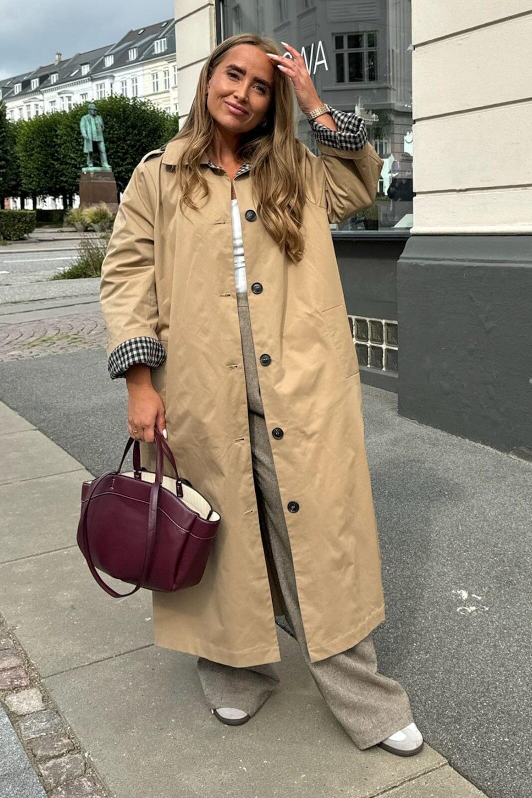 Forudbestilling - BYIC - Violaic Trenchcoat - bwc Beige W. Checks Frakker 